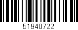 Código de barras (EAN, GTIN, SKU, ISBN): '51940722'