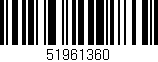 Código de barras (EAN, GTIN, SKU, ISBN): '51961360'