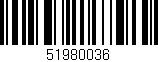Código de barras (EAN, GTIN, SKU, ISBN): '51980036'