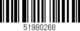 Código de barras (EAN, GTIN, SKU, ISBN): '51980268'