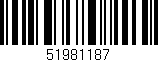 Código de barras (EAN, GTIN, SKU, ISBN): '51981187'