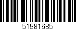 Código de barras (EAN, GTIN, SKU, ISBN): '51981685'