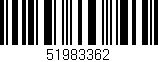 Código de barras (EAN, GTIN, SKU, ISBN): '51983362'