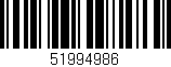 Código de barras (EAN, GTIN, SKU, ISBN): '51994986'