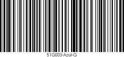 Código de barras (EAN, GTIN, SKU, ISBN): '51G003-Azul-G'