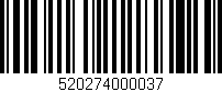 Código de barras (EAN, GTIN, SKU, ISBN): '520274000037'