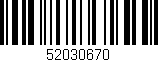 Código de barras (EAN, GTIN, SKU, ISBN): '52030670'