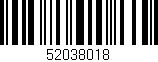 Código de barras (EAN, GTIN, SKU, ISBN): '52038018'