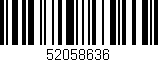 Código de barras (EAN, GTIN, SKU, ISBN): '52058636'