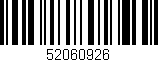 Código de barras (EAN, GTIN, SKU, ISBN): '52060926'