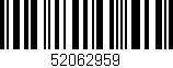 Código de barras (EAN, GTIN, SKU, ISBN): '52062959'