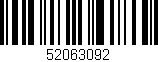 Código de barras (EAN, GTIN, SKU, ISBN): '52063092'