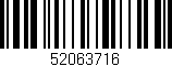 Código de barras (EAN, GTIN, SKU, ISBN): '52063716'