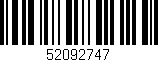Código de barras (EAN, GTIN, SKU, ISBN): '52092747'