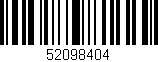 Código de barras (EAN, GTIN, SKU, ISBN): '52098404'