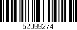 Código de barras (EAN, GTIN, SKU, ISBN): '52099274'
