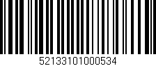 Código de barras (EAN, GTIN, SKU, ISBN): '52133101000534'