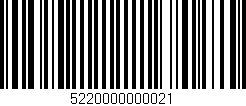 Código de barras (EAN, GTIN, SKU, ISBN): '5220000000021'