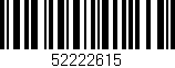 Código de barras (EAN, GTIN, SKU, ISBN): '52222615'