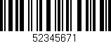 Código de barras (EAN, GTIN, SKU, ISBN): '52345671'