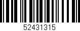 Código de barras (EAN, GTIN, SKU, ISBN): '52431315'