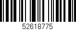 Código de barras (EAN, GTIN, SKU, ISBN): '52618775'