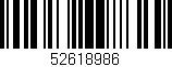 Código de barras (EAN, GTIN, SKU, ISBN): '52618986'