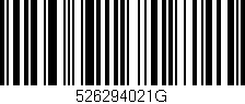 Código de barras (EAN, GTIN, SKU, ISBN): '526294021G'