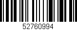 Código de barras (EAN, GTIN, SKU, ISBN): '52760994'