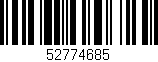 Código de barras (EAN, GTIN, SKU, ISBN): '52774685'