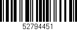 Código de barras (EAN, GTIN, SKU, ISBN): '52794451'