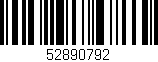 Código de barras (EAN, GTIN, SKU, ISBN): '52890792'