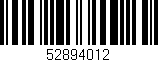 Código de barras (EAN, GTIN, SKU, ISBN): '52894012'