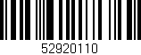 Código de barras (EAN, GTIN, SKU, ISBN): '52920110'
