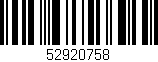 Código de barras (EAN, GTIN, SKU, ISBN): '52920758'