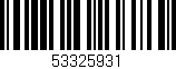 Código de barras (EAN, GTIN, SKU, ISBN): '53325931'
