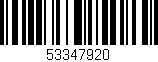 Código de barras (EAN, GTIN, SKU, ISBN): '53347920'