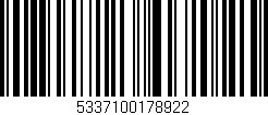 Código de barras (EAN, GTIN, SKU, ISBN): '5337100178922'