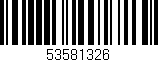 Código de barras (EAN, GTIN, SKU, ISBN): '53581326'