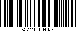 Código de barras (EAN, GTIN, SKU, ISBN): '5374104004925'