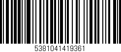 Código de barras (EAN, GTIN, SKU, ISBN): '5381041419361'