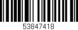 Código de barras (EAN, GTIN, SKU, ISBN): '53847418'