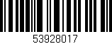 Código de barras (EAN, GTIN, SKU, ISBN): '53928017'