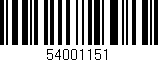 Código de barras (EAN, GTIN, SKU, ISBN): '54001151'