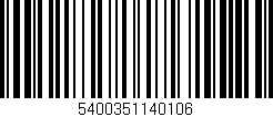 Código de barras (EAN, GTIN, SKU, ISBN): '5400351140106'