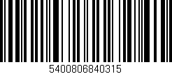 Código de barras (EAN, GTIN, SKU, ISBN): '5400806840315'