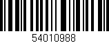 Código de barras (EAN, GTIN, SKU, ISBN): '54010988'
