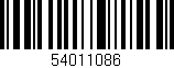 Código de barras (EAN, GTIN, SKU, ISBN): '54011086'