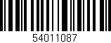 Código de barras (EAN, GTIN, SKU, ISBN): '54011087'
