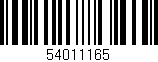 Código de barras (EAN, GTIN, SKU, ISBN): '54011165'